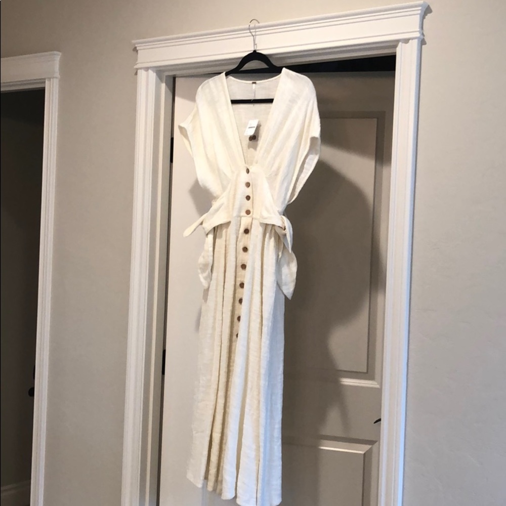 White button up dress
